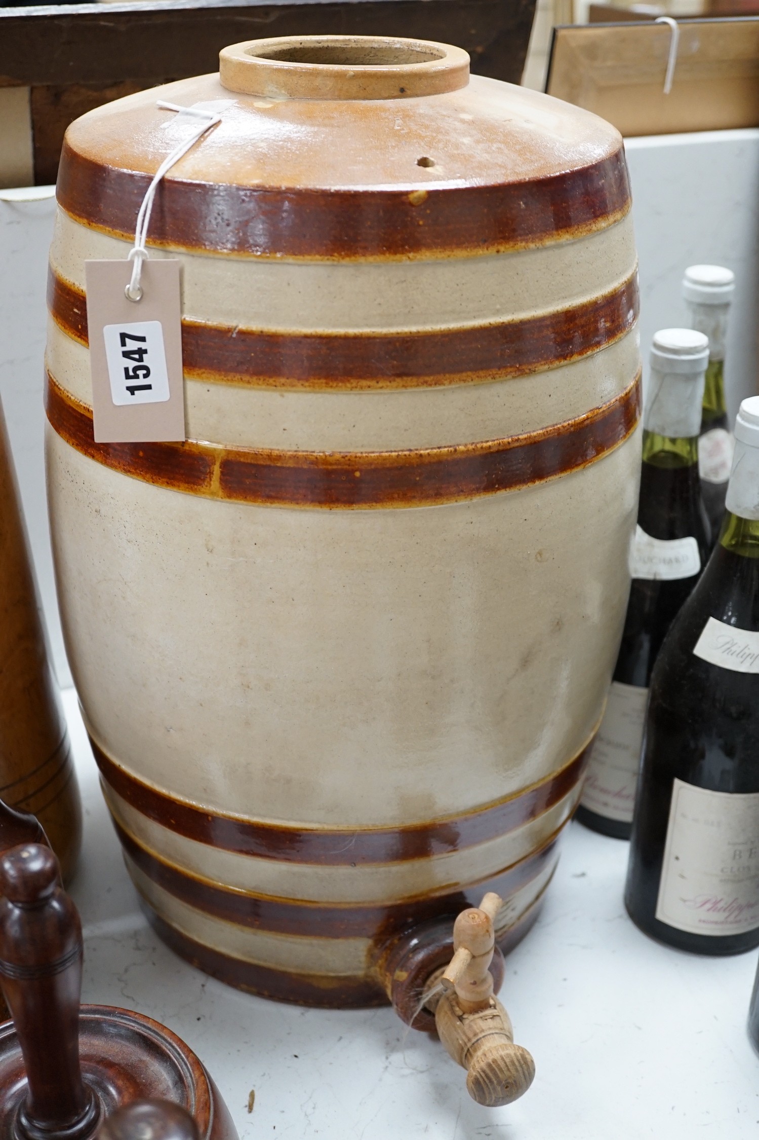 A Victorian stoneware barrel, 44cm